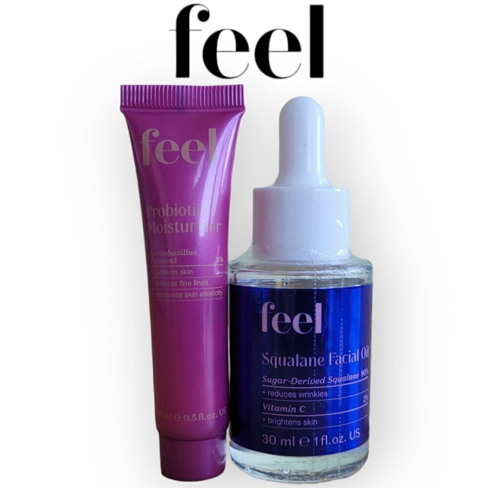 Feel Beauty Squalane Facial Oil & Probiotic Moisturizer Set Hydrating BNWT